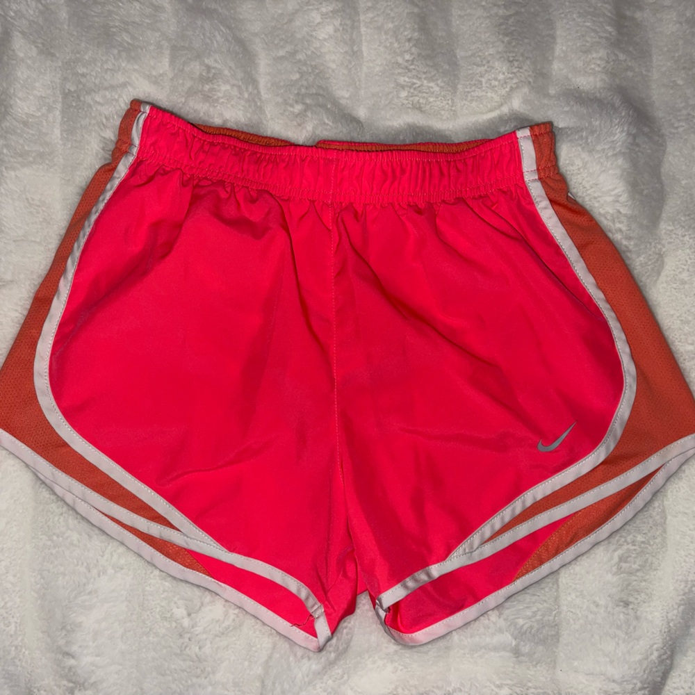 Nike Women's Pink and Orange Athletic Shorts